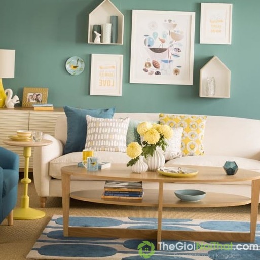 Teal Blue Living Room