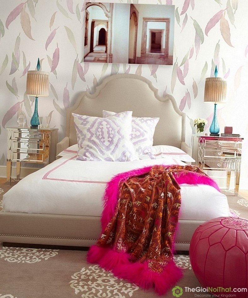 Beautiful Walpaper For Bedroom With White Bed Plus Pink Blanket Inside Amazing Carpet In Bedrooms