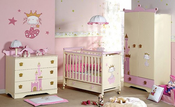 Amazing Modern Nursery Design Ideas Wooden Furniture Pink Wall