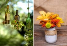 Chai lọ cũ bỗng chốc được “hô biến” thành vật trang trí nhà xinh xắn.