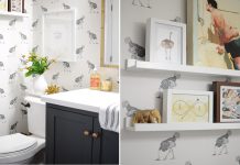 Phòng vệ sinh đã đẹp nay còn đẹp hơn với ý tưởng trang trí bằng giấy dán tường.