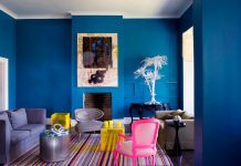 phong khach gam mau neon