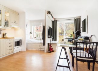 Không gian sống khác biệt trong căn hộ 31m2 nhờ vào hiên nhà đầy nắng. can ho 31m2