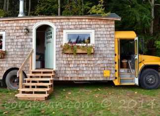 “Ngẩn ngơ” trước ngôi nhà di động cực “chất” được “chế” từ chiếc xe buýt. nha di dong dep