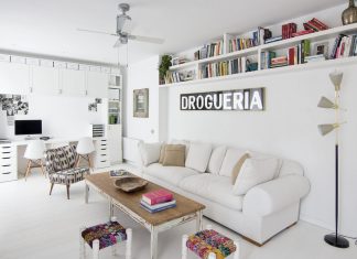 Nhờ có màu trắng của nội thất, căn hộ 45m2 này đẹp mê ly, hút mắt người nhìn. can ho 45m2