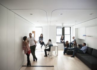 Nhờ nội thất đa năng mà căn hộ 39m2 vẫn đảm bảo tiện nghi, lại rộng thênh thang. can ho 39m2