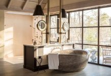 Phong cách rustic cho phòng tắm mộc mạc nhưng ấm áp. phong tam phong cach rustic